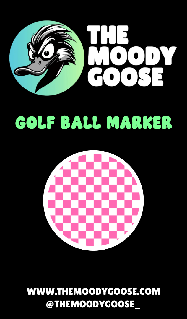 PINK AND WHITE CHECKERED - BALL MARKER