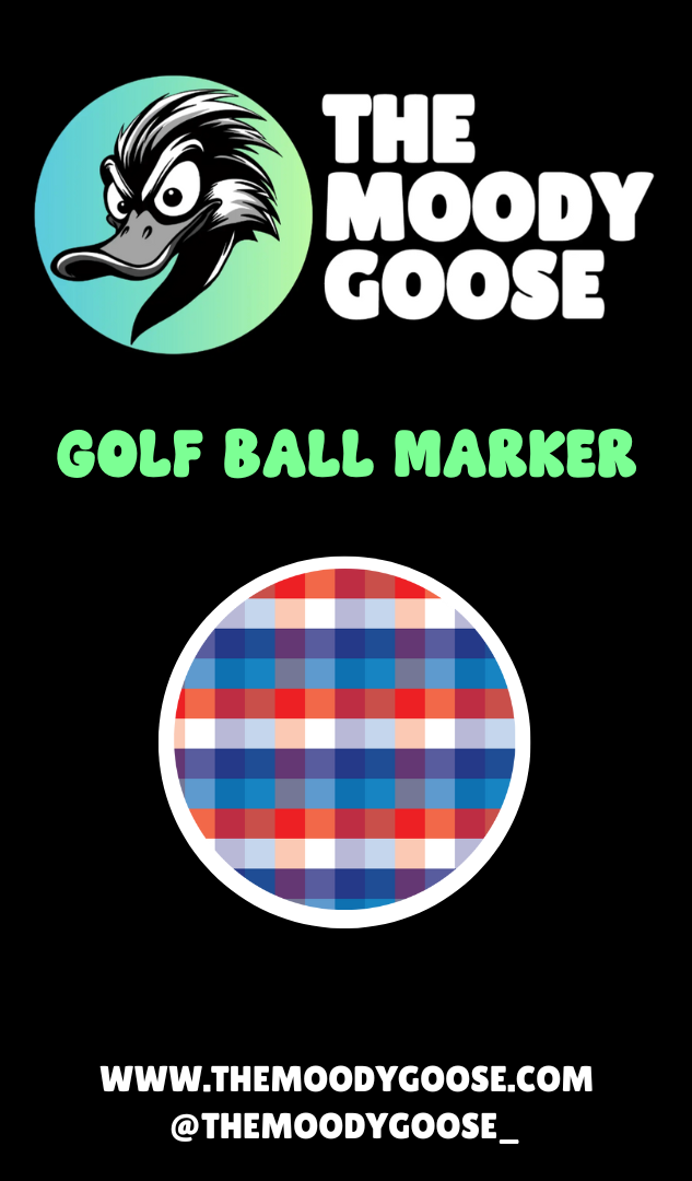 RED, WHITE & BLUE PLAID - BALL MARKER
